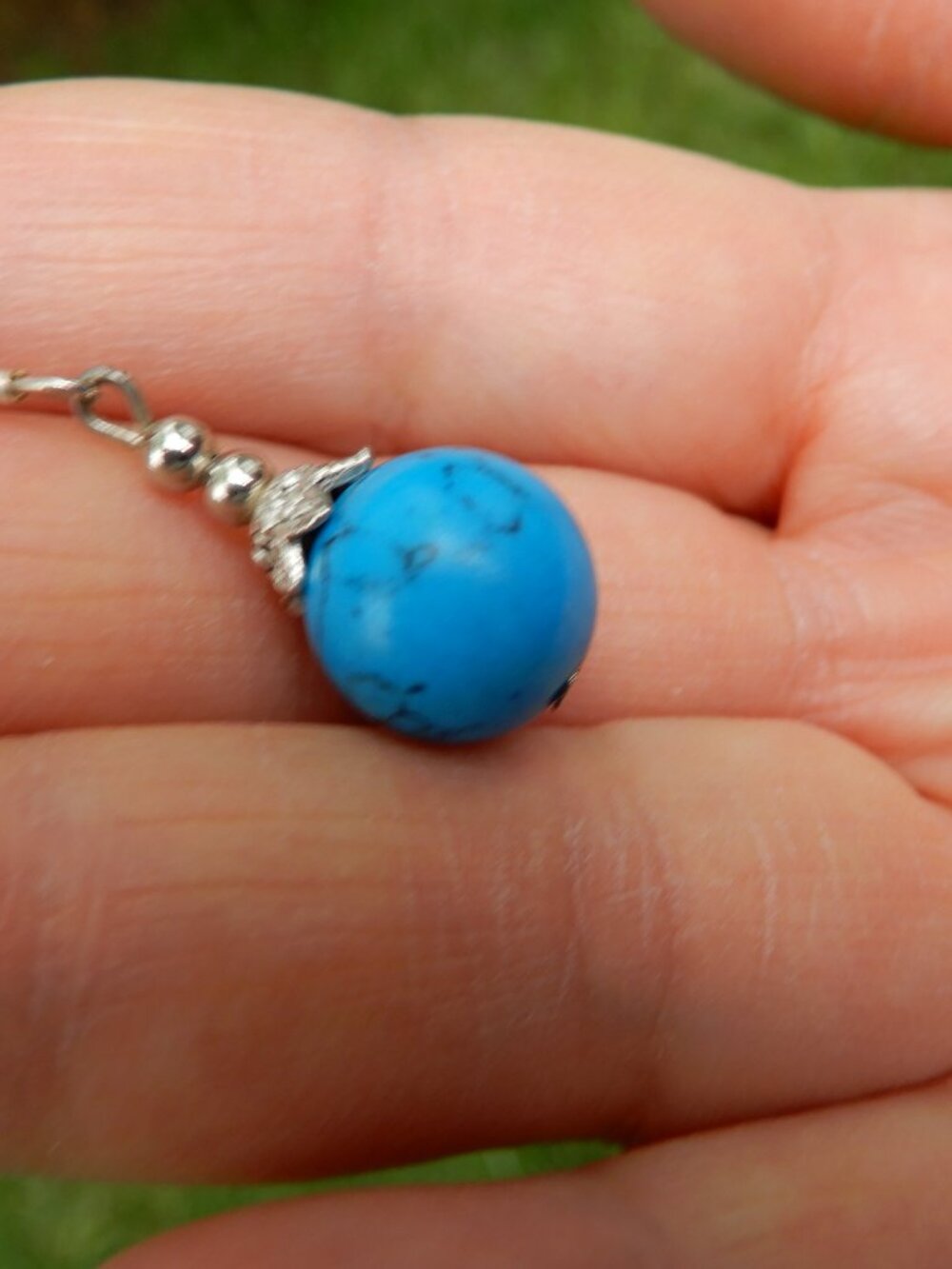 Howlite Dangle Single Dangle Earring - Picture 3 of 3